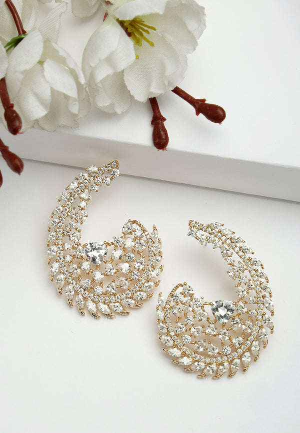 Boucles d'oreilles creuses en zircone cubique