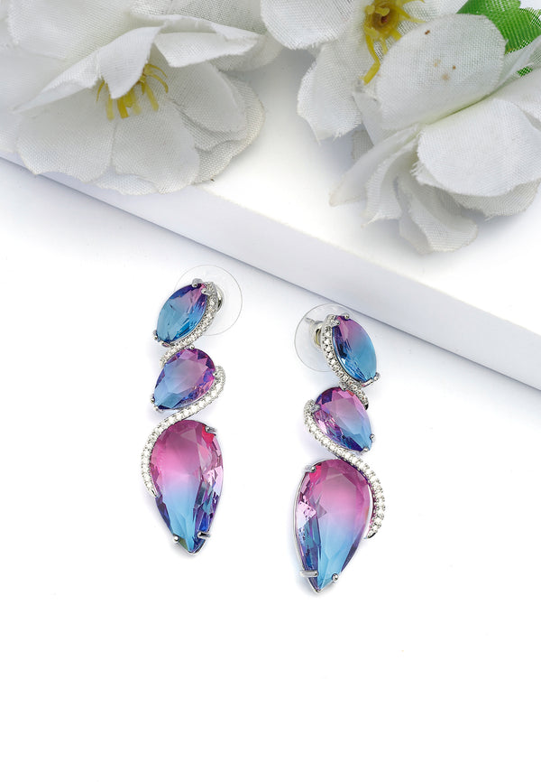 Gleaming Violet Drop Earrings