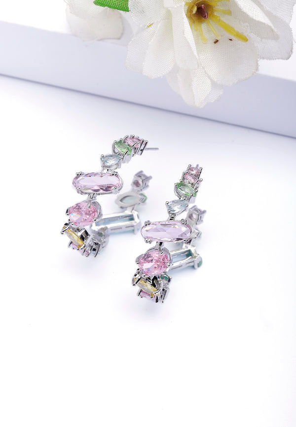 Whimsical Multicolored Hoop Earrings