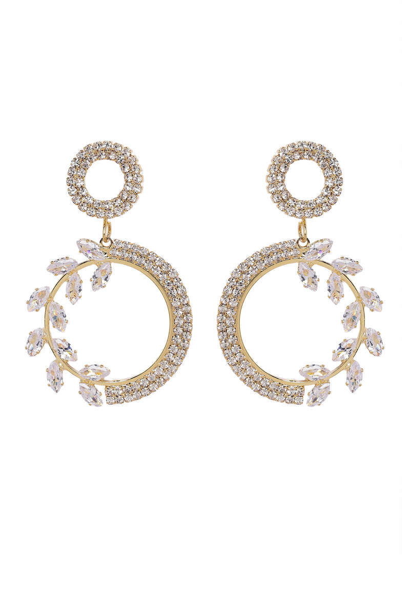 Elegant Drop Earrings with Floral Accents